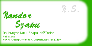 nandor szapu business card